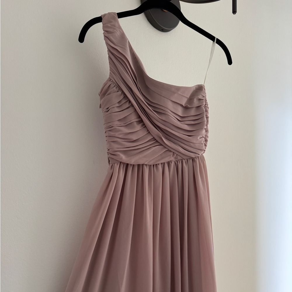 H&M One-Shoulder Dress in Soft Mauve